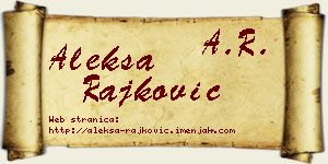 Aleksa Rajković vizit kartica